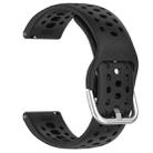 For Amazfit Active 2 Holes Style 22mm Silicone Sport Watch Band(Black) - 3