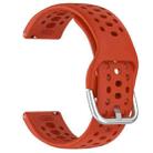 For Amazfit Active 2 Holes Style 22mm Silicone Sport Watch Band(Red) - 3