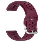 For Amazfit Active 2 Holes Style 22mm Silicone Sport Watch Band(Wine Red) - 3