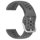 For Amazfit Active 2 Holes Style 22mm Silicone Sport Watch Band(Space Grey) - 3