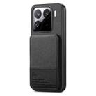 For Xiaomi 15 Twill Fabric Leather Vertical Flip RFID Card Bag Phone Case(Black) - 2
