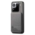 For Xiaomi 15 Twill Fabric Leather Vertical Flip RFID Card Bag Phone Case(Gray) - 2