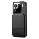 For Xiaomi 15 Pro Twill Fabric Leather Vertical Flip RFID Card Bag Phone Case(Black) - 2
