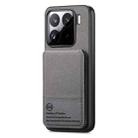 For Xiaomi 15 Pro Twill Fabric Leather Vertical Flip RFID Card Bag Phone Case(Gray) - 2