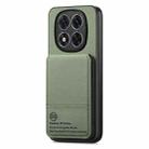 For Redmi 14C Twill Fabric Leather Vertical Flip RFID Card Bag Phone Case(Green) - 2