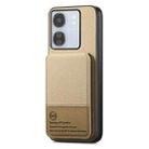 For Redmi 13C Twill Fabric Leather Vertical Flip RFID Card Bag Phone Case(Khaki) - 2