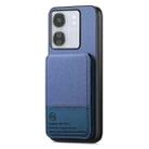For Redmi 13C Twill Fabric Leather Vertical Flip RFID Card Bag Phone Case(Blue) - 2