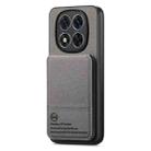 For Redmi Note 14 Pro+ 5G Twill Fabric Leather Vertical Flip RFID Card Bag Phone Case(Gray) - 2