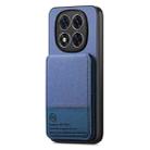 For Redmi Note 14 Pro+ 5G Twill Fabric Leather Vertical Flip RFID Card Bag Phone Case(Blue) - 2