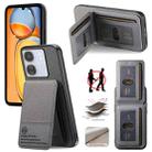 For Redmi Turbo 4 Twill Fabric Leather Vertical Flip RFID Card Bag Phone Case(Gray) - 1