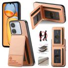 For Redmi Turbo 4 Twill Fabric Leather Vertical Flip RFID Card Bag Phone Case(Pink) - 1