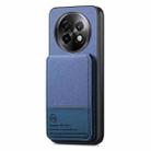 For Realme 13 5G Twill Fabric Leather Vertical Flip RFID Card Bag Phone Case(Blue) - 2