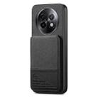 For Realme 13 4G Twill Fabric Leather Vertical Flip RFID Card Bag Phone Case(Black) - 2