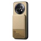 For Realme 13 4G Twill Fabric Leather Vertical Flip RFID Card Bag Phone Case(Khaki) - 2