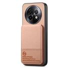 For Realme 13 Pro+ 5G Twill Fabric Leather Vertical Flip RFID Card Bag Phone Case(Pink) - 2