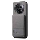 For Realme 14 Pro+ Twill Fabric Leather Vertical Flip RFID Card Bag Phone Case(Gray) - 2