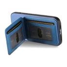 For Realme 14 Pro+ Twill Fabric Leather Vertical Flip RFID Card Bag Phone Case(Blue) - 3