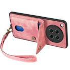 For OPPO Find X8s Retro Card Wallet Fold Leather Phone Case with Strap(Pink) - 3