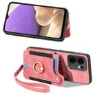 For OPPO Reno 13F Retro Skin-feel Ring Multi-card Wallet Phone Case(Pink) - 2