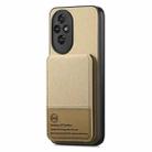 For Honor 200 Twill Fabric Leather Vertical Flip RFID Card Bag Phone Case(Khaki) - 2