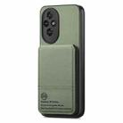 For Honor 200 Pro Twill Fabric Leather Vertical Flip RFID Card Bag Phone Case(Green) - 2