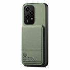 For Honor 200 Lite Twill Fabric Leather Vertical Flip RFID Card Bag Phone Case(Green) - 2