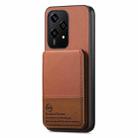 For Honor 200 Lite Twill Fabric Leather Vertical Flip RFID Card Bag Phone Case(Brown) - 2