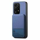 For Honor 200 Lite Twill Fabric Leather Vertical Flip RFID Card Bag Phone Case(Blue) - 2