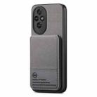 For Honor 300 Twill Fabric Leather Vertical Flip RFID Card Bag Phone Case(Gray) - 2