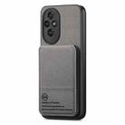 For Honor 300 Pro Twill Fabric Leather Vertical Flip RFID Card Bag Phone Case(Gray) - 2