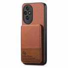 For Honor 300 Pro Twill Fabric Leather Vertical Flip RFID Card Bag Phone Case(Brown) - 2