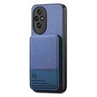 For Honor 300 Pro Twill Fabric Leather Vertical Flip RFID Card Bag Phone Case(Blue) - 2