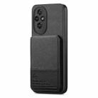 For Honor 300 Ultra Twill Fabric Leather Vertical Flip RFID Card Bag Phone Case(Black) - 2