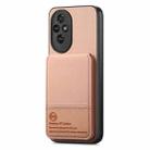 For Honor 300 Ultra Twill Fabric Leather Vertical Flip RFID Card Bag Phone Case(Pink) - 2