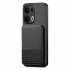 For OPPO Reno13  Global Twill Fabric Leather Vertical Flip RFID Card Bag Phone Case(Black) - 2