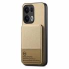 For OPPO Reno13  Global Twill Fabric Leather Vertical Flip RFID Card Bag Phone Case(Khaki) - 2