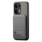For OPPO Reno13  Global Twill Fabric Leather Vertical Flip RFID Card Bag Phone Case(Gray) - 2
