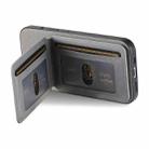 For OPPO Reno13  Global Twill Fabric Leather Vertical Flip RFID Card Bag Phone Case(Gray) - 3
