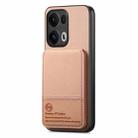 For OPPO Reno13  Global Twill Fabric Leather Vertical Flip RFID Card Bag Phone Case(Pink) - 2