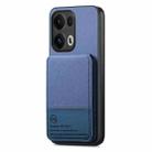 For OPPO Reno13  Global Twill Fabric Leather Vertical Flip RFID Card Bag Phone Case(Blue) - 2