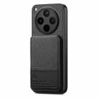 For OPPO Find X8 Pro Twill Fabric Leather Vertical Flip RFID Card Bag Phone Case(Black) - 2