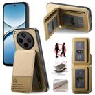 For OPPO Find X8 Pro Twill Fabric Leather Vertical Flip RFID Card Bag Phone Case(Khaki) - 1