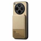 For OPPO Find X8 Pro Twill Fabric Leather Vertical Flip RFID Card Bag Phone Case(Khaki) - 2