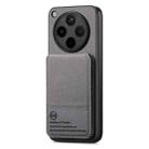 For OPPO Find X8 Pro Twill Fabric Leather Vertical Flip RFID Card Bag Phone Case(Gray) - 2