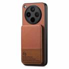 For OPPO Find X8 Pro Twill Fabric Leather Vertical Flip RFID Card Bag Phone Case(Brown) - 2