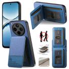 For OPPO Find X8 Pro Twill Fabric Leather Vertical Flip RFID Card Bag Phone Case(Blue) - 1