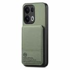 For OPPO Reno13 F Twill Fabric Leather Vertical Flip RFID Card Bag Phone Case(Green) - 2