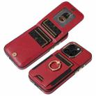 For iPhone 16 Pro Ring Multifunctional Vertical Flip Wallet Back Cover Leather Phone Case(Red) - 3