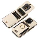 For iPhone 16 Pro Ring Multifunctional Vertical Flip Wallet Back Cover Leather Phone Case(Beige) - 3
