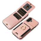For iPhone 16 Plus Ring Multifunctional Vertical Flip Wallet Back Cover Leather Phone Case(Rose Gold) - 3